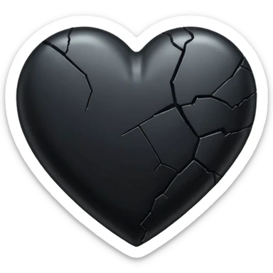 Black heart break emoji sticker