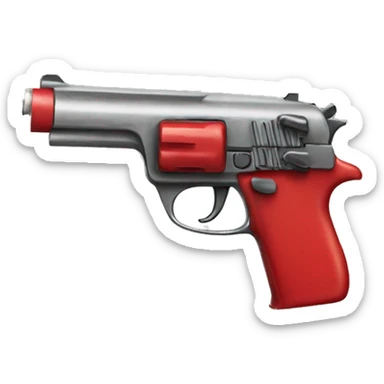 Red gun pistol sticker