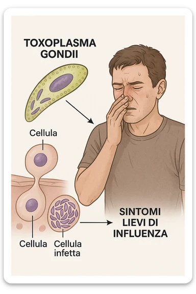Toxoplasma gondii, infetta uomo ha sintomi solo di lieve influenza in italiano sticker