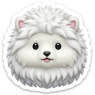 White fluffy cretin-creature sticker