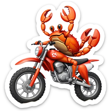 Crab riding dirt bike sticker