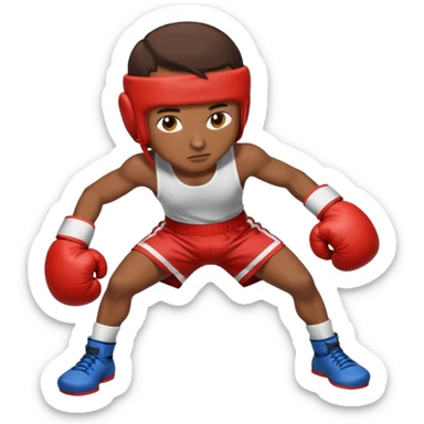 athlete in boxing gloves sticker