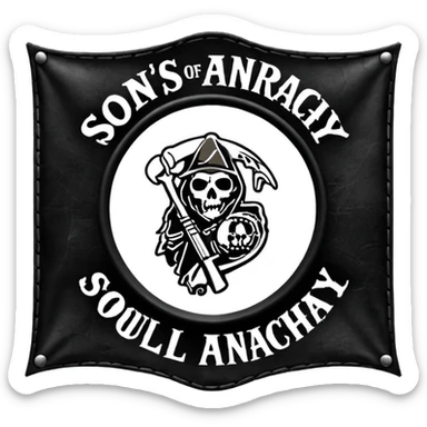 Sons of anarchy logo but to have a banner on top saying SOULS OF ANARCHY sticker
