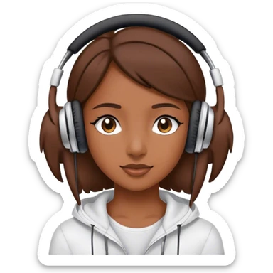Girl with earphones sticker