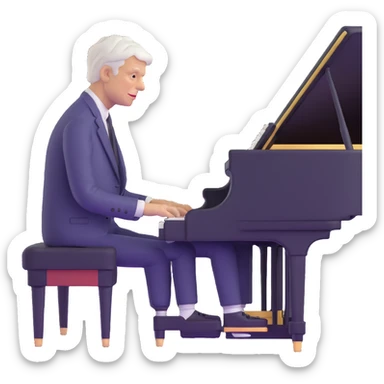 George Plimpton playing the piano sticker