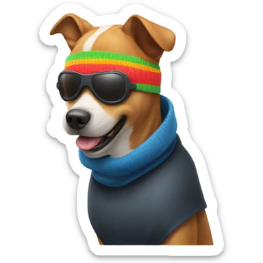 dog ski mask  sticker
