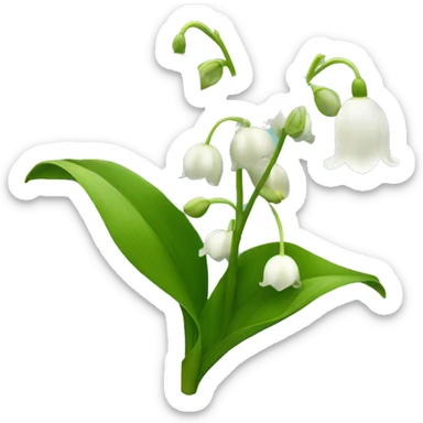 Lilly of the valley flower intertwined with a poppy flower sticker