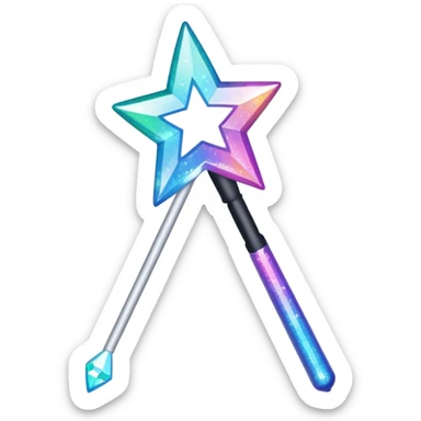 glitter magic wand sticker