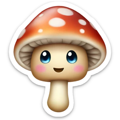 Cute sparkling fairy mushroom sticker