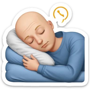 hombre calvo dormido sticker