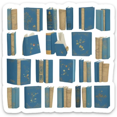 Cute blue books sticker
