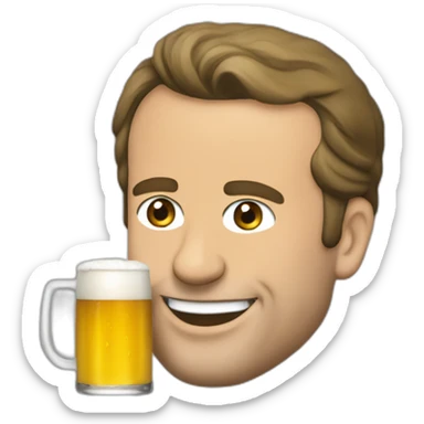 Macron qui boit une bière sticker