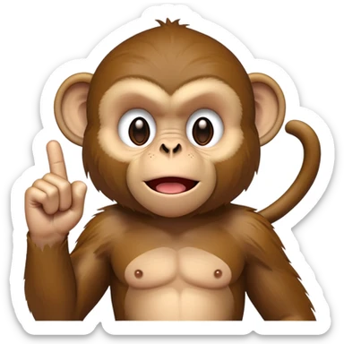 monkey raising middle finger  sticker