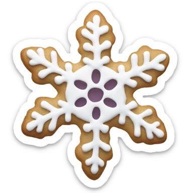 Single sugar snowflake cookie  sticker