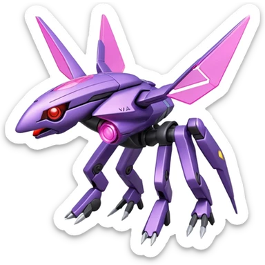 Miraidon-Genesect-Vikavolt-Vibrava-fusion-hybrid-creature, full body sticker
