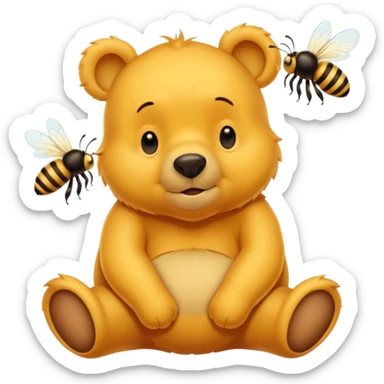 Winnie the pooh watching bees sticker