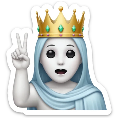 Fantasmas con una corona  sacando el dedo del medio sticker