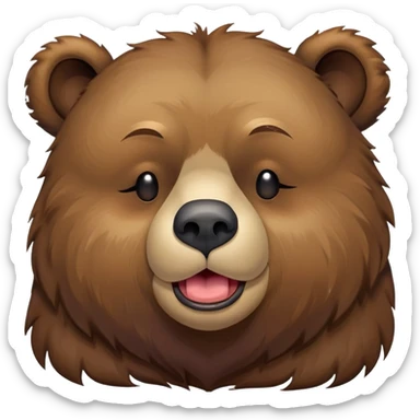 Face of Bear with eyes shut, sleeping, long tongue hanging out one side sticker
