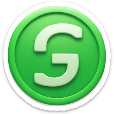 Green circle with the letter g in the middle sticker