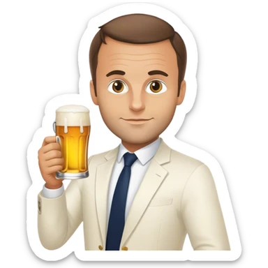Macron simpson Who has a beer in his right hand sticker