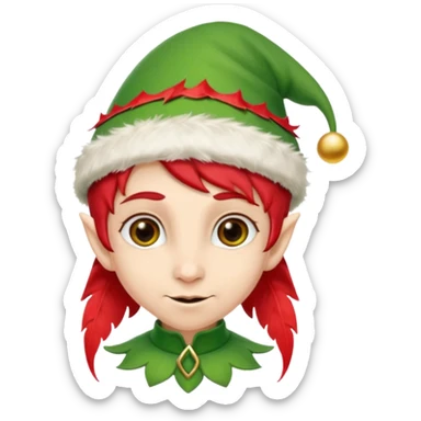 christmas elf head sticker
