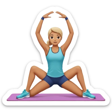 persona estiradacon las piernas levantadas gimnasio sticker