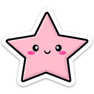 Pink Glitter Star Heart sticker