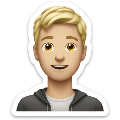 white teenage boy sticker