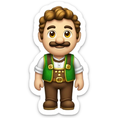 Super Mario with Bavarian clothes sticker