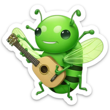 Green kawaii bug playing pádel sticker