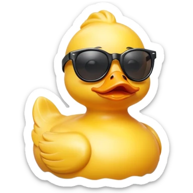 Rubber duck with sunglasses  sticker
