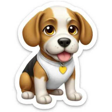 cute doggie with shirt sticker