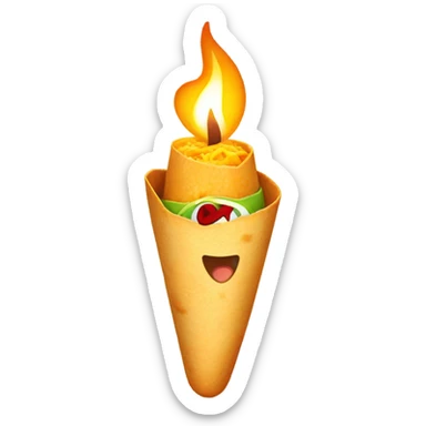 Burrito with a birthday candle sticker