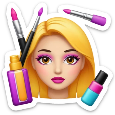create me an image for a vertical in my super app, which is a beauty vertical, include make up elements only sticker
