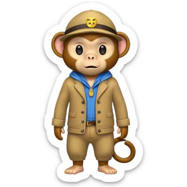 monkey with clothes sticker