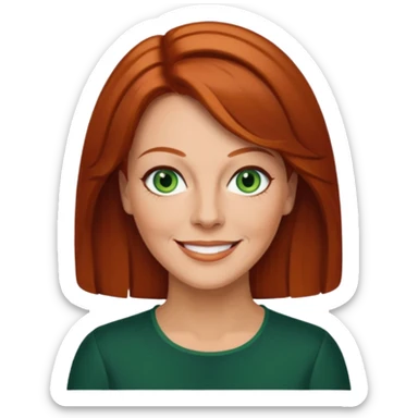 Anni-Frid Lyngstad with green eyes, reddish-brown hair sticker