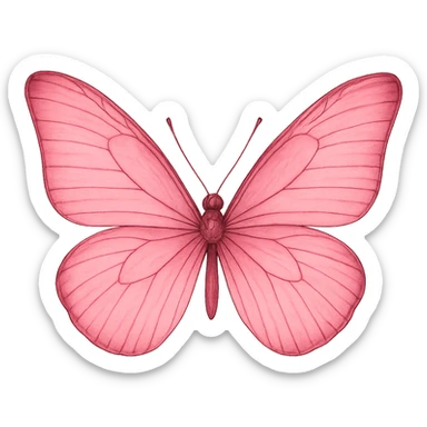 pink butterfly, no background sticker
