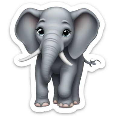 elephant with panties on sticker
