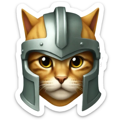 cat in spartan helmet sticker