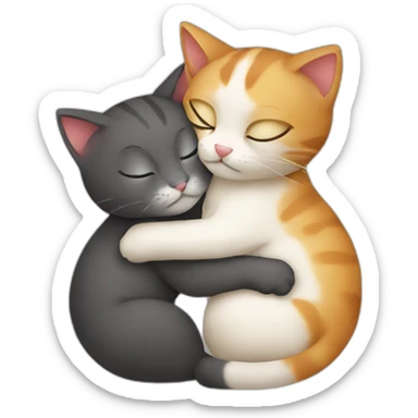Two cats huging sticker