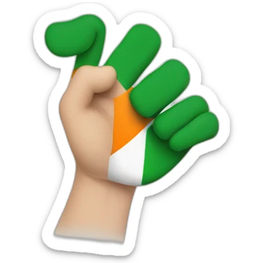 irish flag with hand waving hello sticker