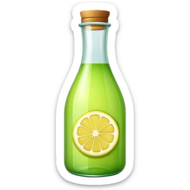 Green lemon juice bottle sticker
