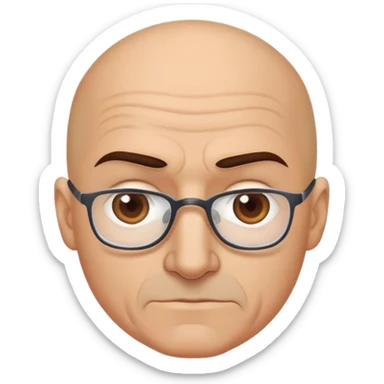 Make an almost bald (dark brown hair), mean, 50 years ago old chemistry teacher  sticker