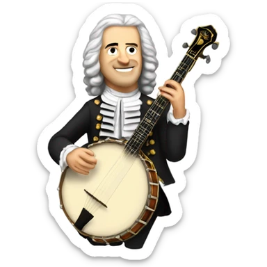 Bach standing baroque banjo sticker