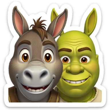 Donkey and shrek sticker