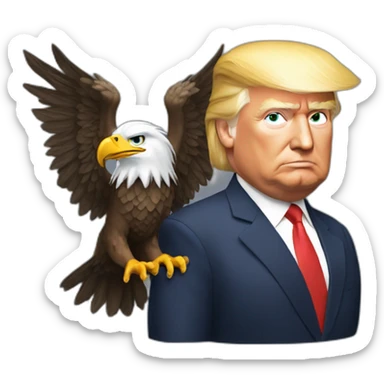 Donald trump with an eagle sticker