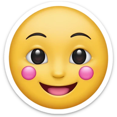 Yellow emoji with pink under eye patches sticker