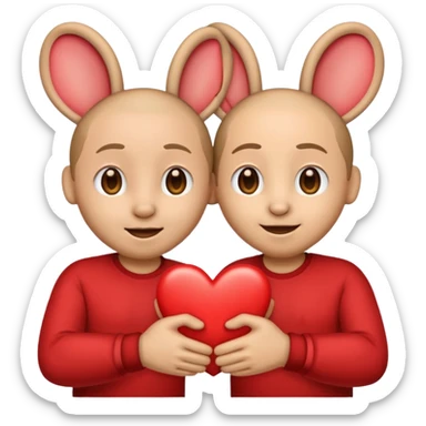 emoji that shows respect heart big ears and shaking hands sticker