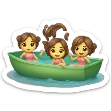 Des filles qui se baigne dans un lac sticker