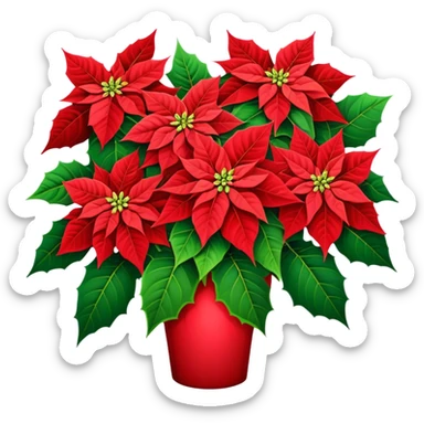 super big bouquet Poinsettia, stem, leaf sticker